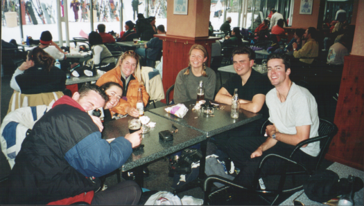 Taking a Break at Perisher after skiing